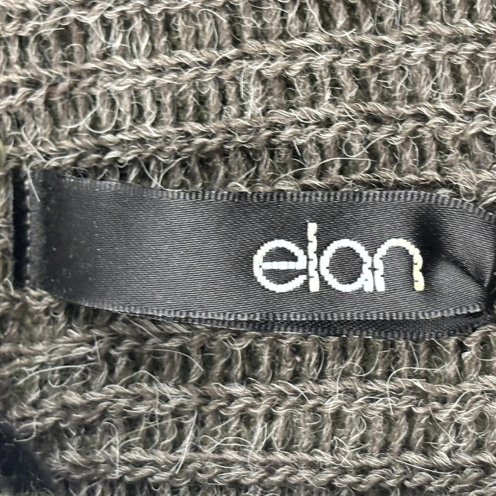 Elan Cardigan Wool Blend Sweater Womens S Olive Green Hooded Aztec Boho Goblin - Picture 9 of 16